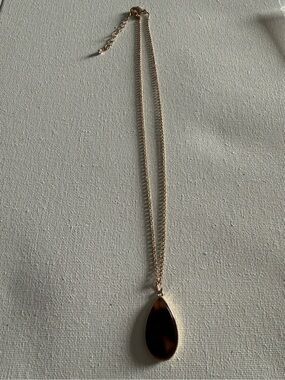 NEW Lauren Ralph Lauren Gold-Tone/Tortoise Teardrop Pendant Necklace